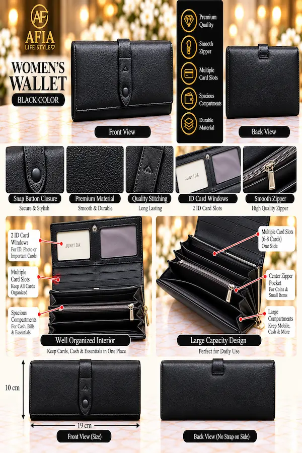 AFIA BLACK WOMEN’S WALLET