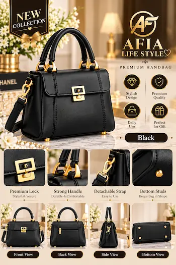 AFIA PREMIUM HANDBAG For Women (Black)