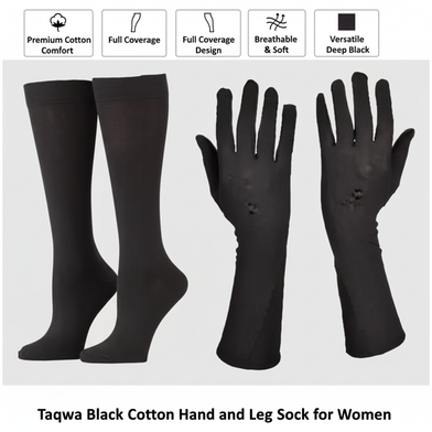 Black Cotton Hand Sock for Women