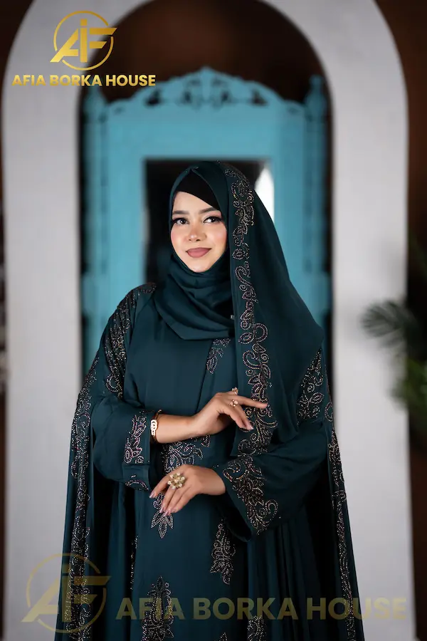 Bridal KOTI Abaya Sea Green Color
