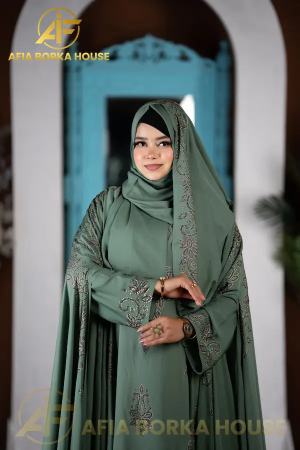 Bridal KOTI Abaya Sky Blue Color