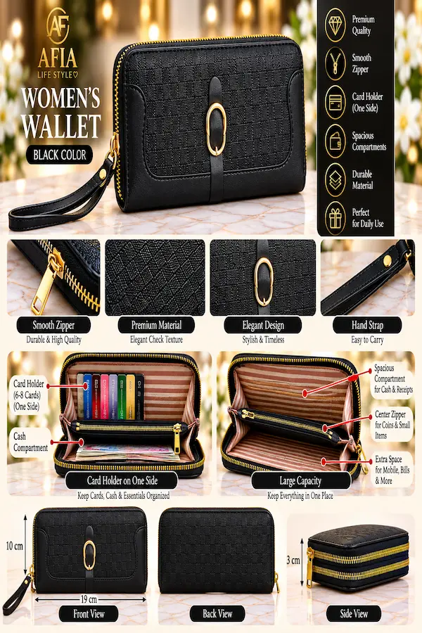 LUXURY BLACK WOMEN’S WALLET