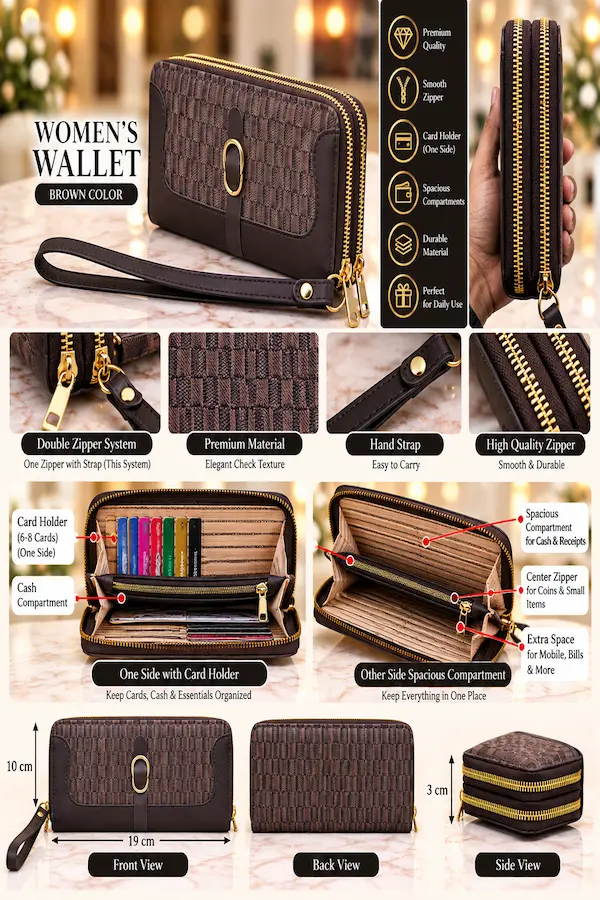LUXURY BROWN WOMEN’S WALLET