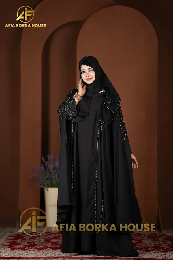 Luxury Pocket Sleeves Koti Abaya Version 2  Black Color