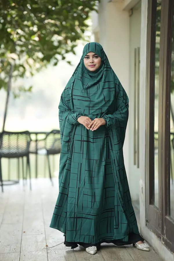 Prayer Long Khimar Collection See Green Print