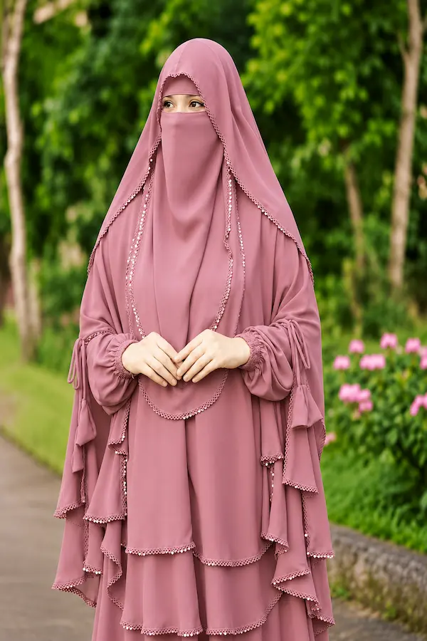 Radi Hijab Niqab Set Dusty Rose
