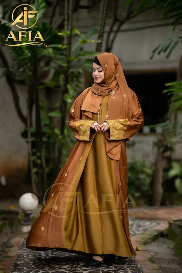 Saffron Royal Koti Borka Burnt Orange Color