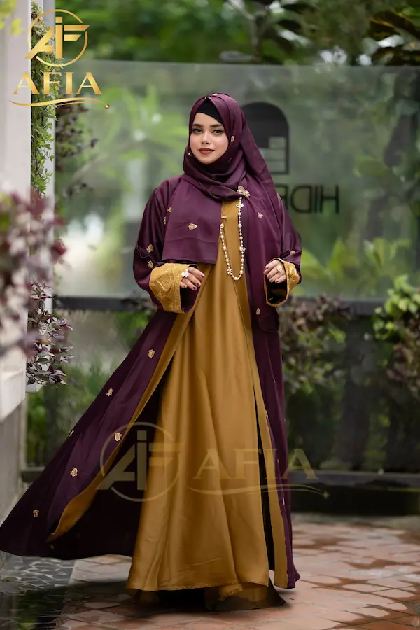 Saffron Royal Koti Borka Deep Purple Color