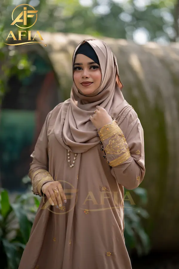 Simple Luxury Abaya Biscotti color