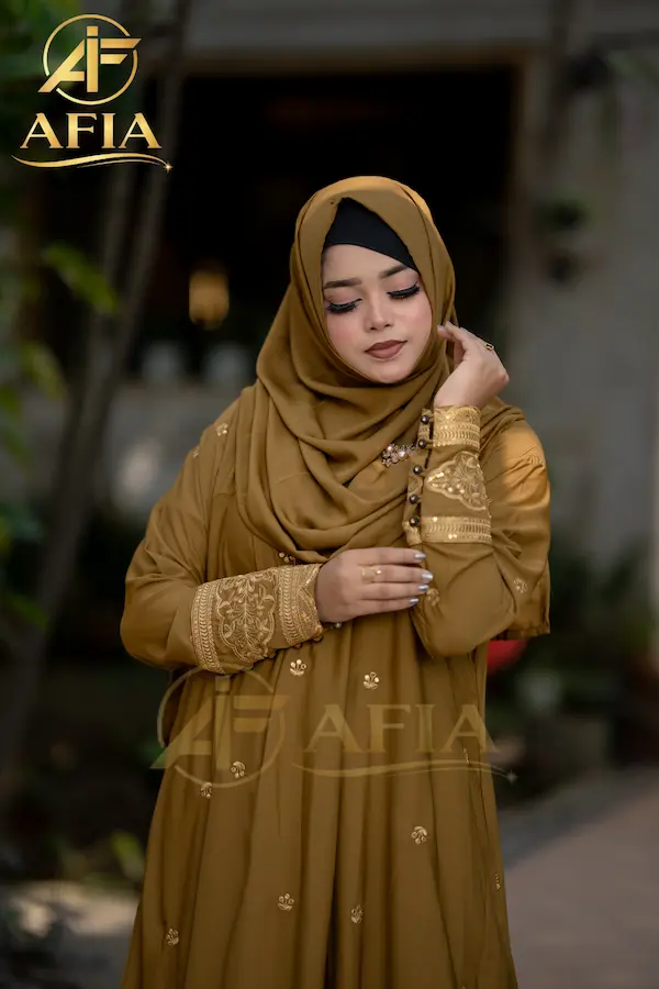 Simple Luxury Abaya Copper Gold Coloar