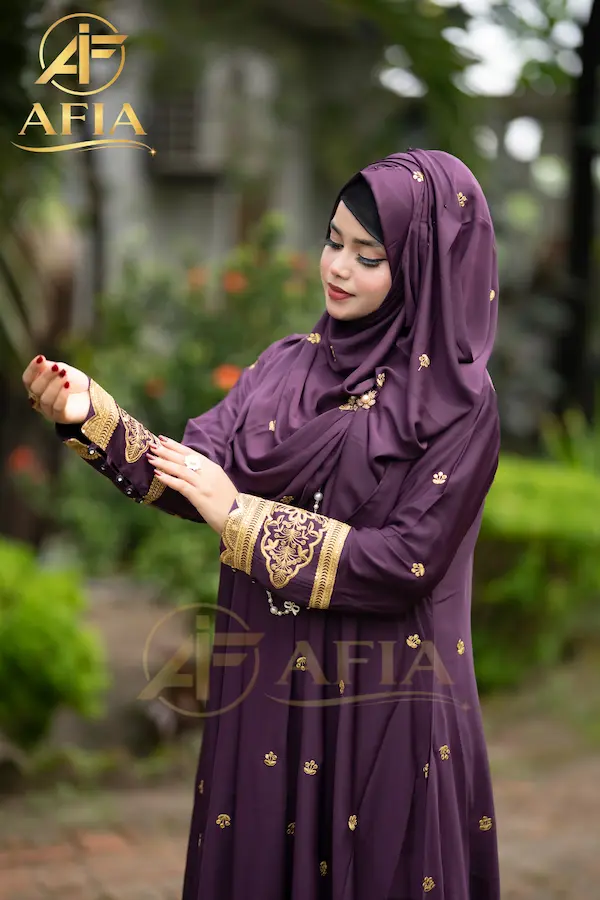 Simple Luxury Abaya - Deep purple
