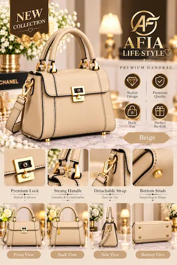 AFIA PREMIUM HANDBAG For Women (Beige)