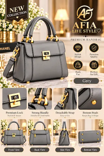 AFIA PREMIUM HANDBAG For Women (Grey)