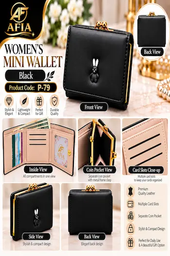 BLACK WOMEN’S MINI WALLET