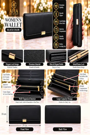 ELEGANT BLACK WOMEN’S WALLET