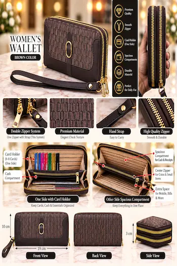 LUXURY BROWN WOMEN’S WALLET