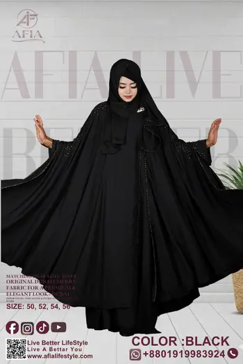 Luxury Pocket Sleeves Koti Abaya Version 2  Black Color