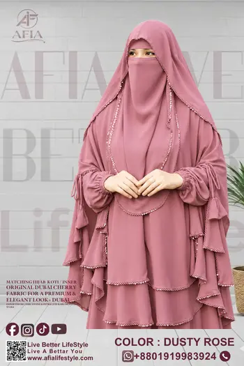 Radi Hijab Niqab Set Dusty Rose