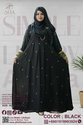 Simple Luxury Abaya Black Coloar